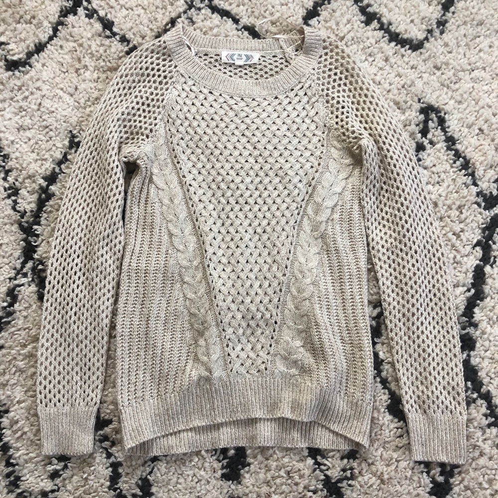 Pink Rose Tan Sweater - Small